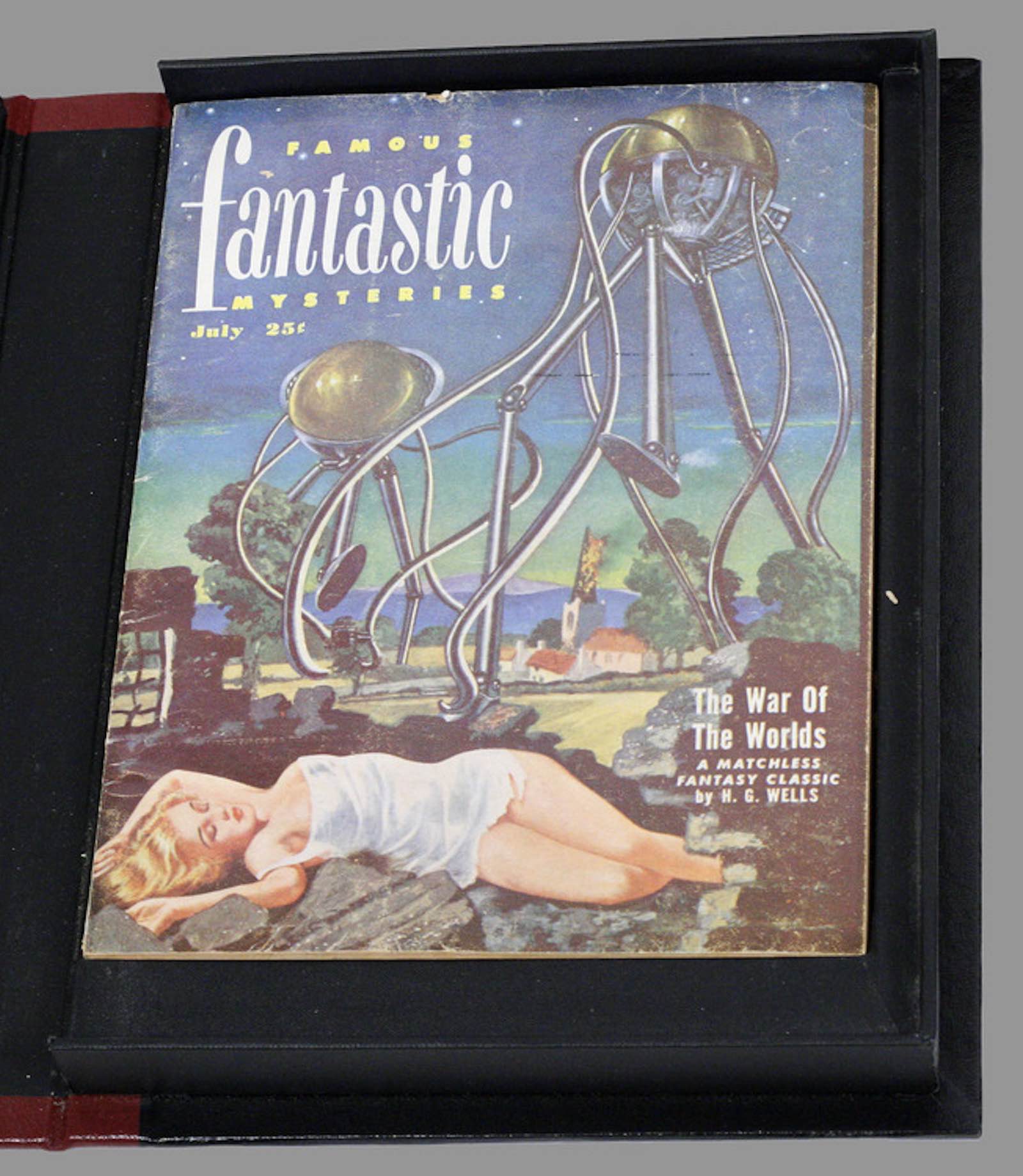 Popular works like H. G. Wells’s War of the Worlds and Edgar Rice Burroughs’ John Carter of Mars adventure series often turned up in “pulp” science fiction magazines like this one shown.