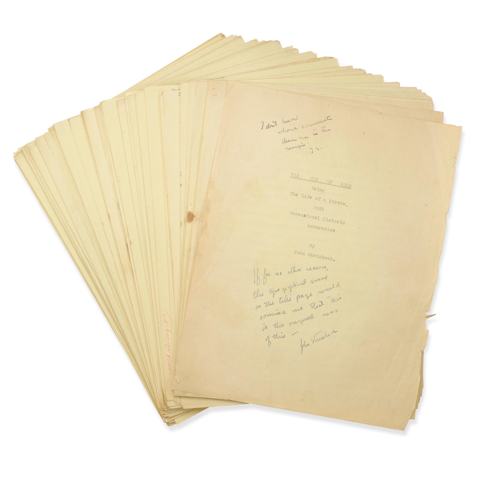 Annotated typescript of Cup of Gold