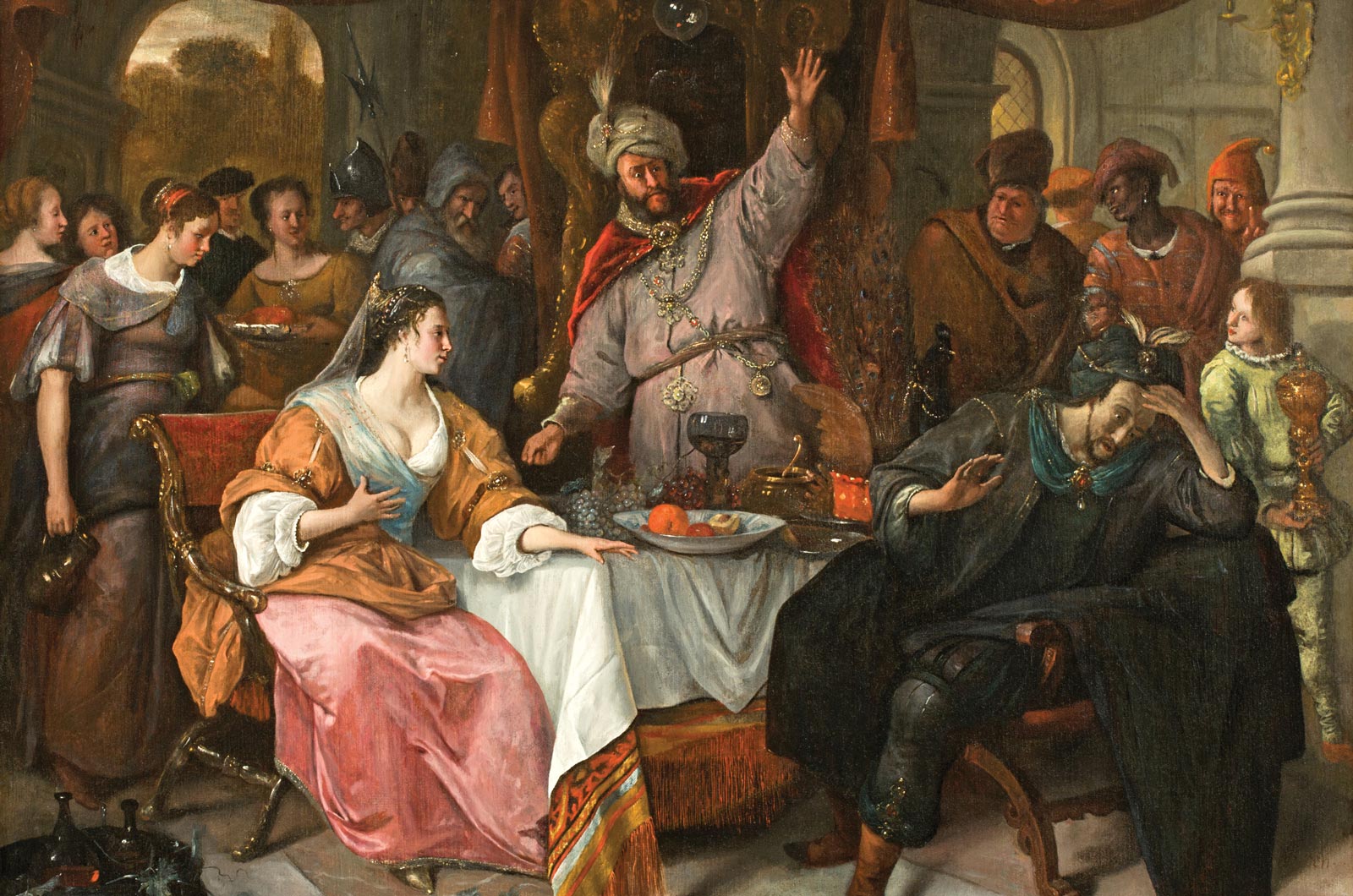 Jan Steen’s oil painting The Wrath of Ahasuerus (1668-70)