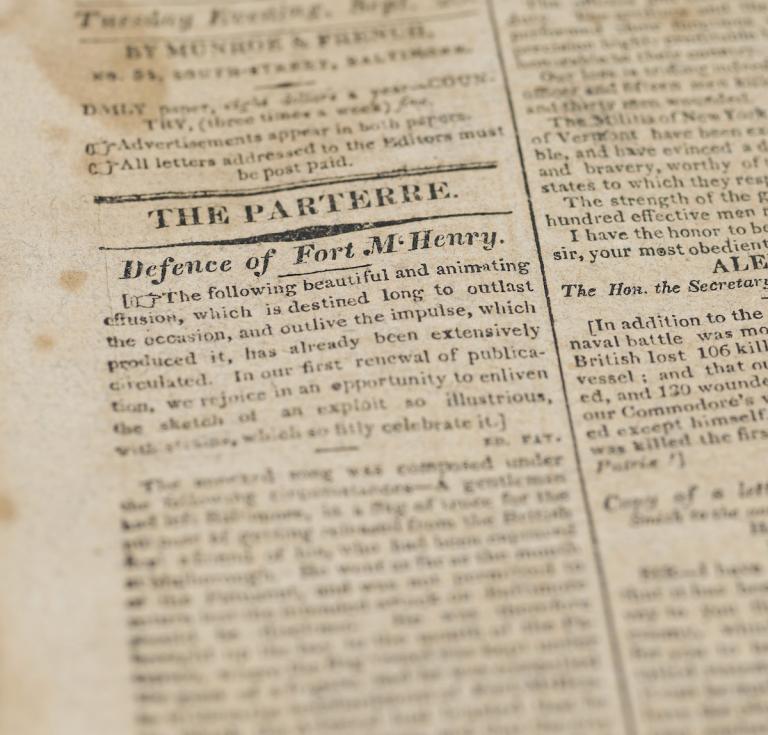 Star-Spangled Banner first newspaper 