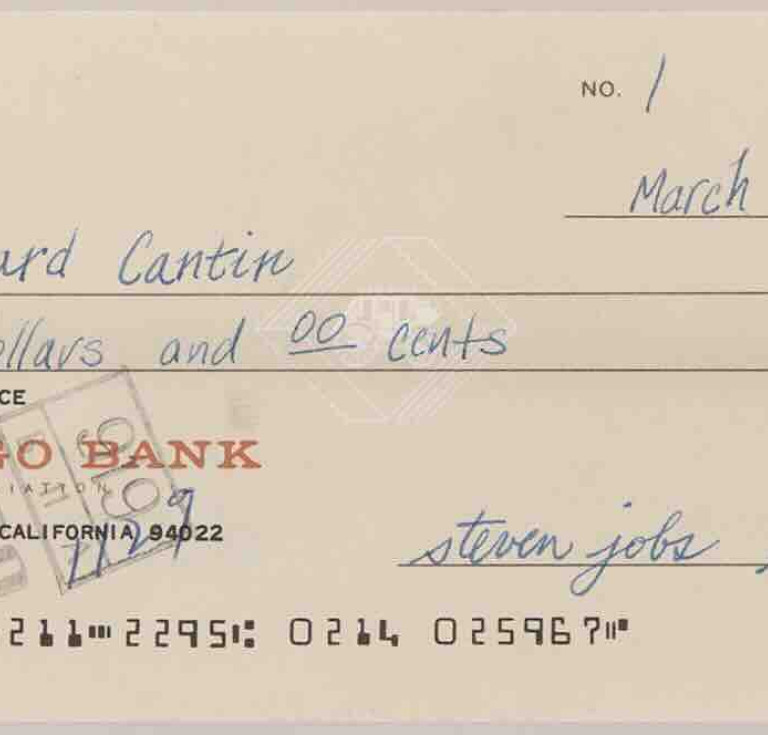Dated March 16, 1976, the Wells Fargo check marked 'No. 1'